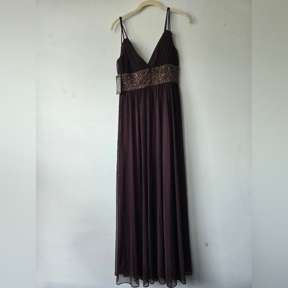 XSCAPE petite Dress By Joanna Chen 8P Brown - Picture 1 of 9